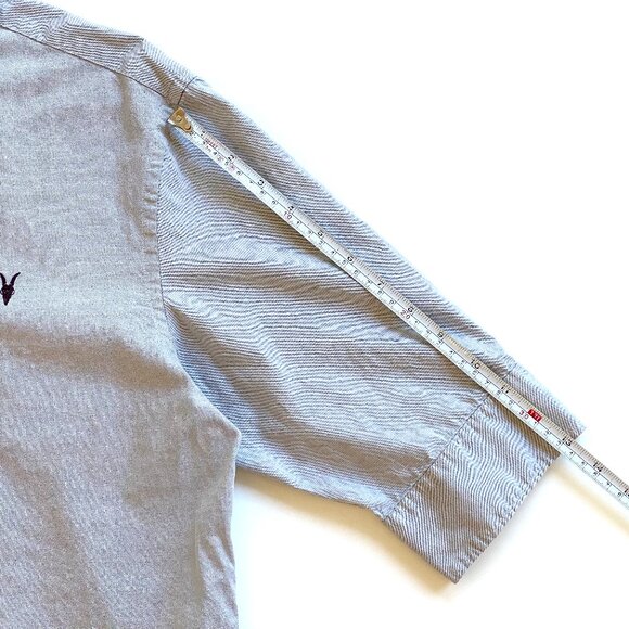 All Saints Mens Redondo Half Sleeve Button Up Shirt Size M 100% Cotton Gray Logo - Picture 12 of 13